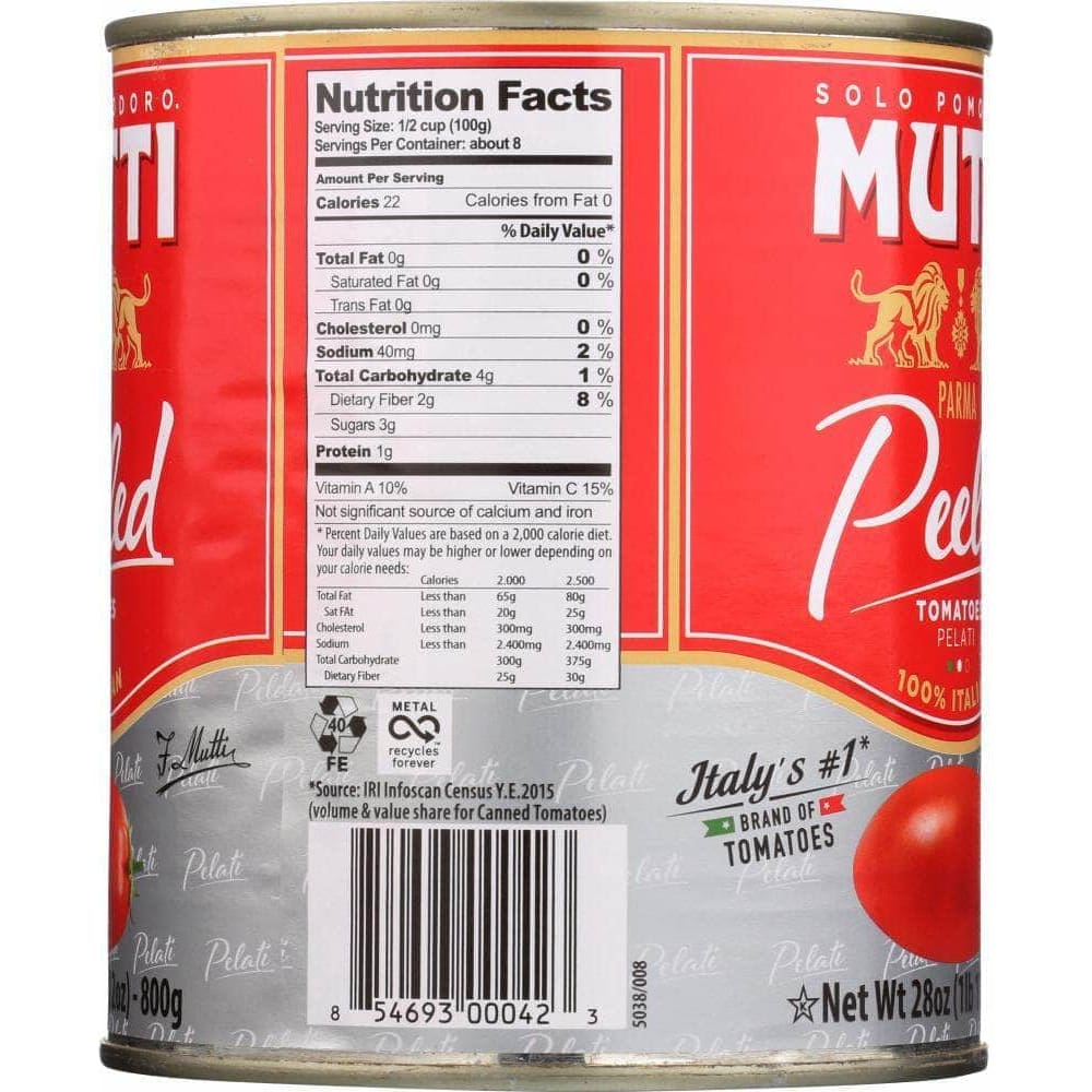 Mutti Mutti Whole Peeled Tomatoes, 28 oz