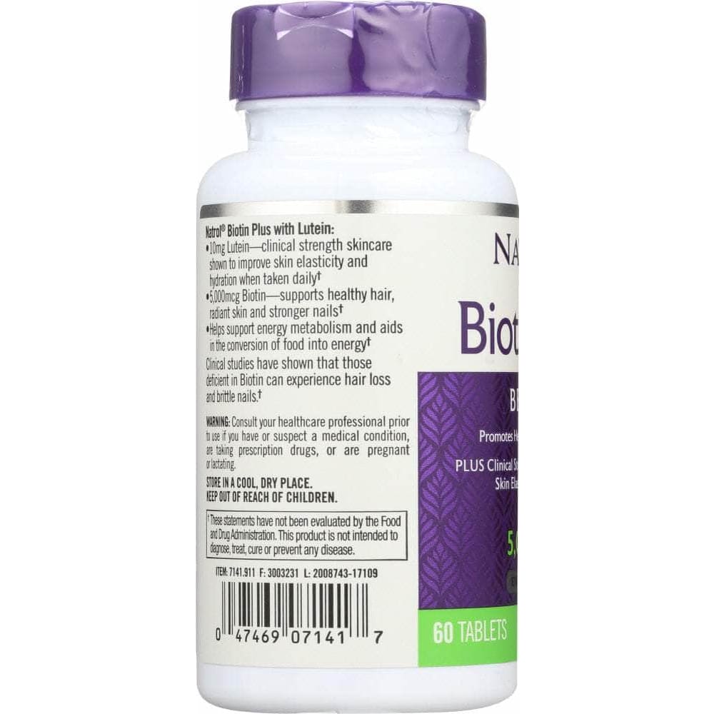 Natrol Natrol Biotin Plus + Lutein, 60 tb