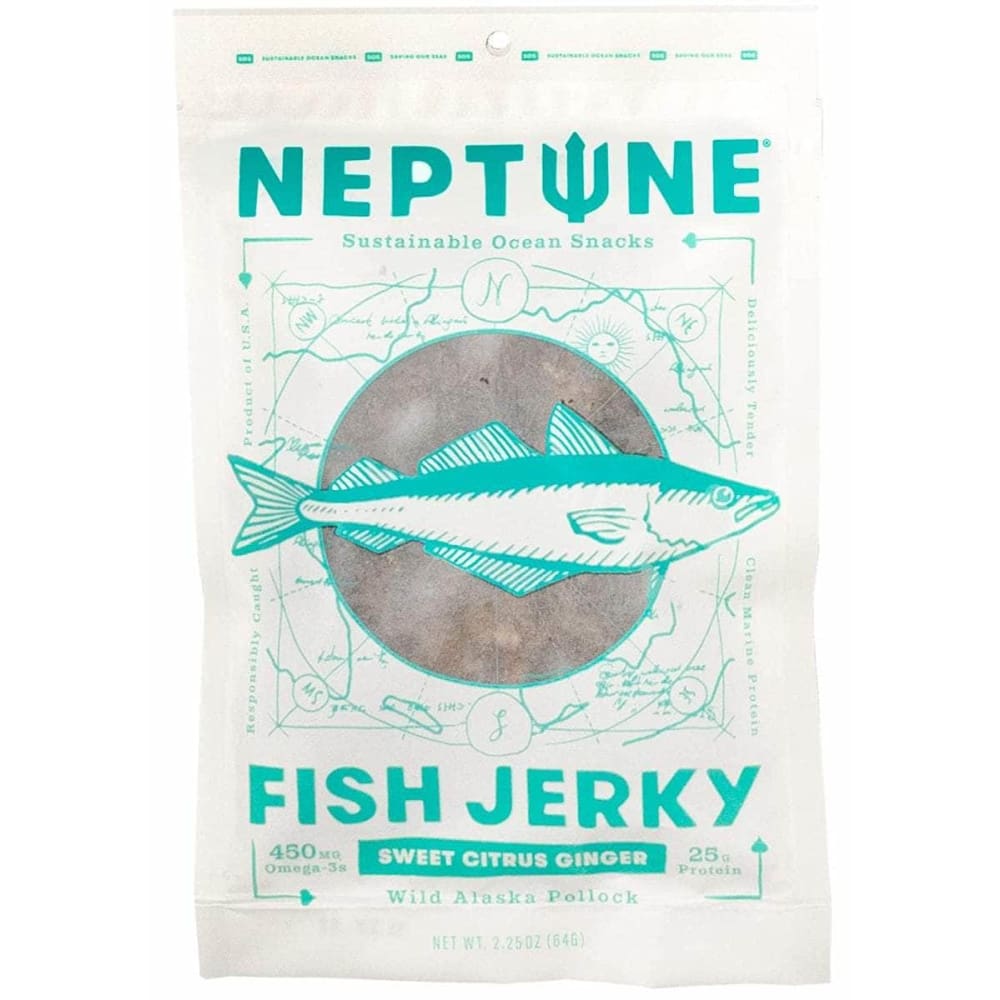 NEPTUNE Grocery > Snacks NEPTUNE: Sweet Citrus Ginger Wild Alaska Pollock Fish Jerky, 2.25 oz