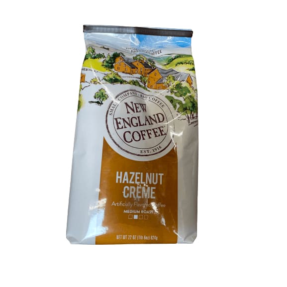 New England New England Coffee Hazelnut Creme Medium Roast Ground Coffee, 22 Oz, Bag