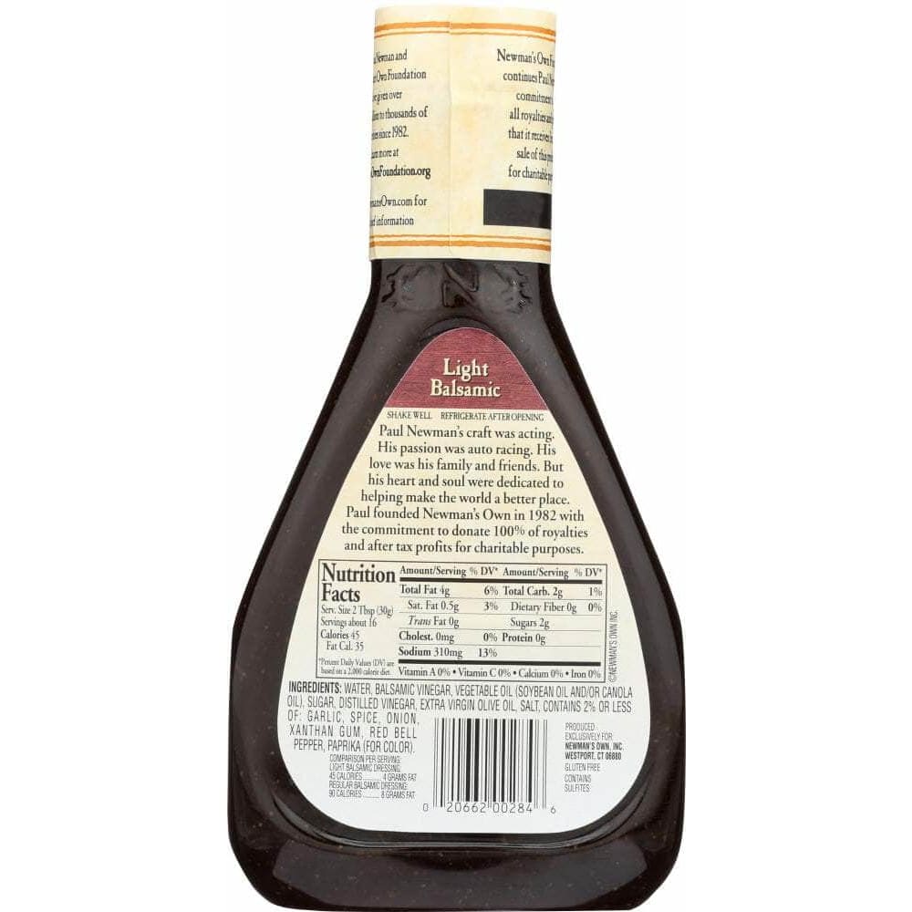 Newmans Own Newman's Own Light Balsamic Vinaigrette, 16 oz