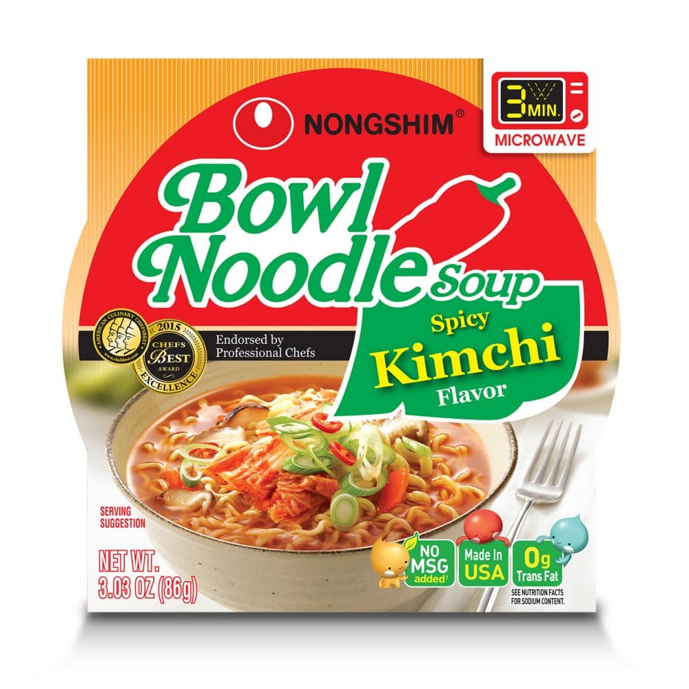 Nongshim Bowl Noodle Spicy Kimchi Ramyun Bowl (3.03 oz. 18 ct.) - Canned Foods & Goods - Nongshim Bowl