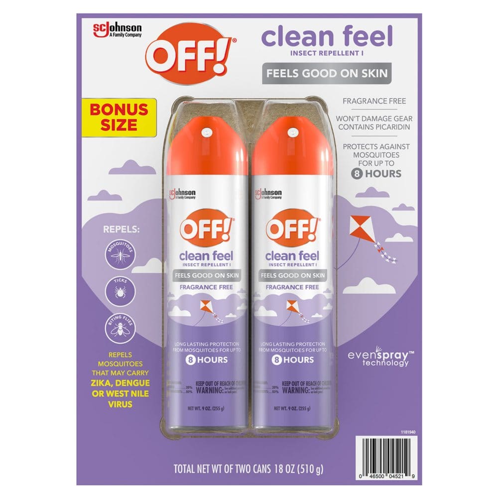 OFF! Clean Feel 2 x 9-oz. Aero - Pest Control Products - OFF!