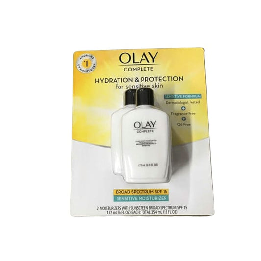 Olay Complete Lotion Moisturizer with SPF 15 Sensitive, 2 pk./12 oz. - ShelHealth.Com