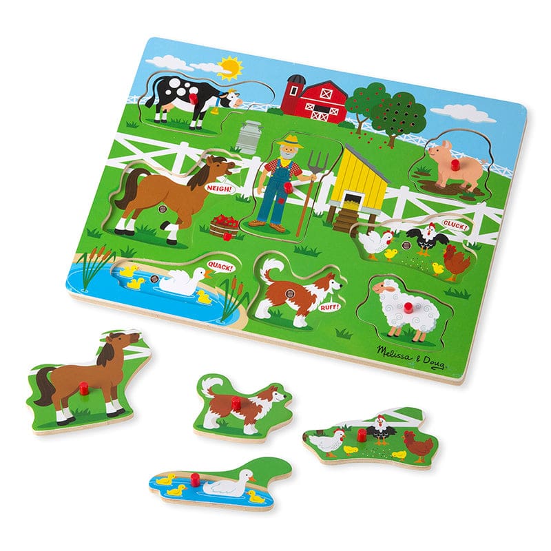 Old Macdonalds Farm Sound Puzzle (Pack of 2) - Knob Puzzles - Melissa & Doug