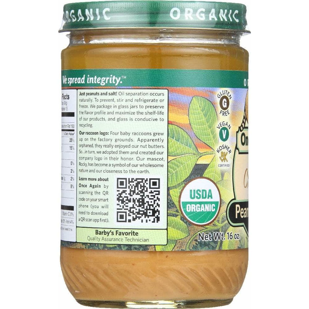 Once Again Once Again Peanut Butter Smooth Organic, 16 oz