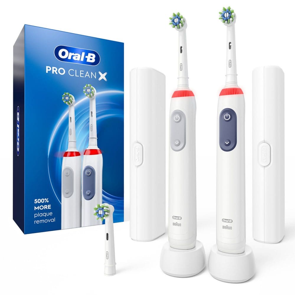 Oral-B Pro Clean Rechargeable Toothbrush (2 Pack + 3 Brush Heads) - Oral Care - Oral-B Pro