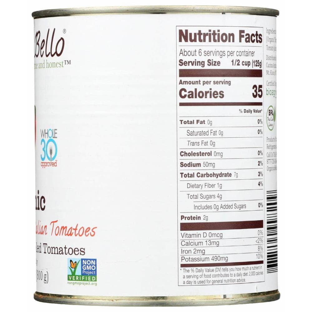 ORGANICO BELLO Grocery > Meal Ingredients > Sauces ORGANICO BELLO: Organic Premium Whole Peeled Tomatoes, 28 oz