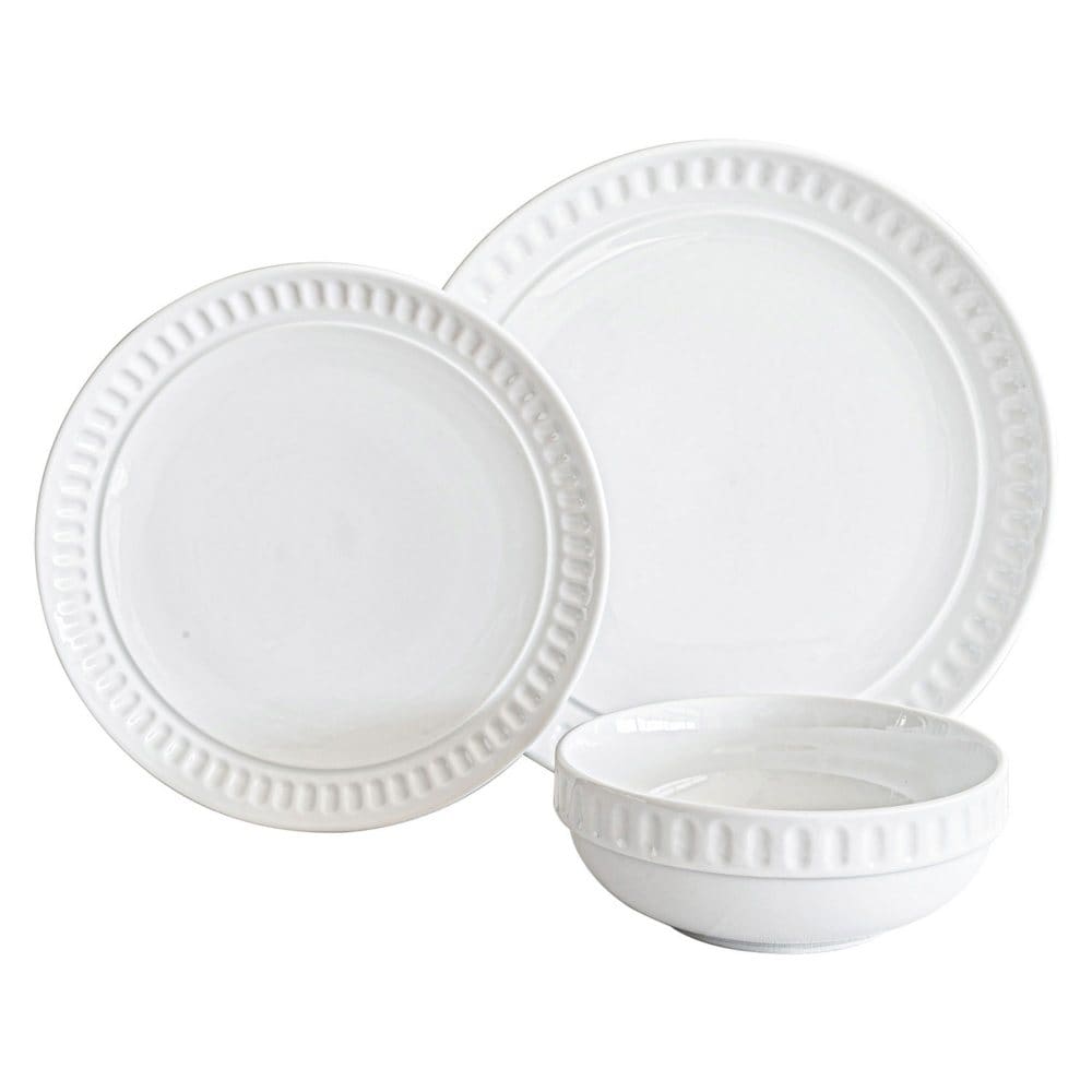 Overandback 24-Piece Embossed Dinnerware Set - Dinnerware - Overandback