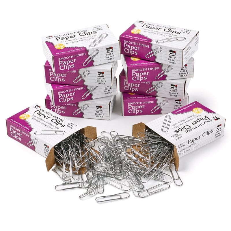 Paper Clips Gem 10 Boxes 100/Box (Pack of 12) - Clips - Charles Leonard