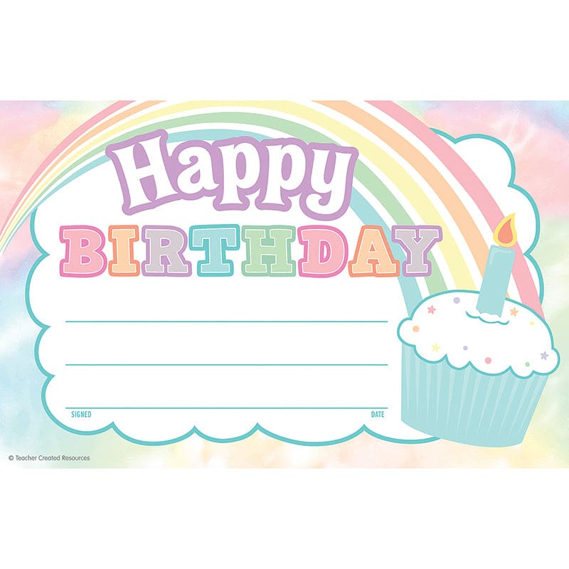 Pastel Pop Happy Birthday Awards (Pack of 10) - Awards - Teacher Created Resources