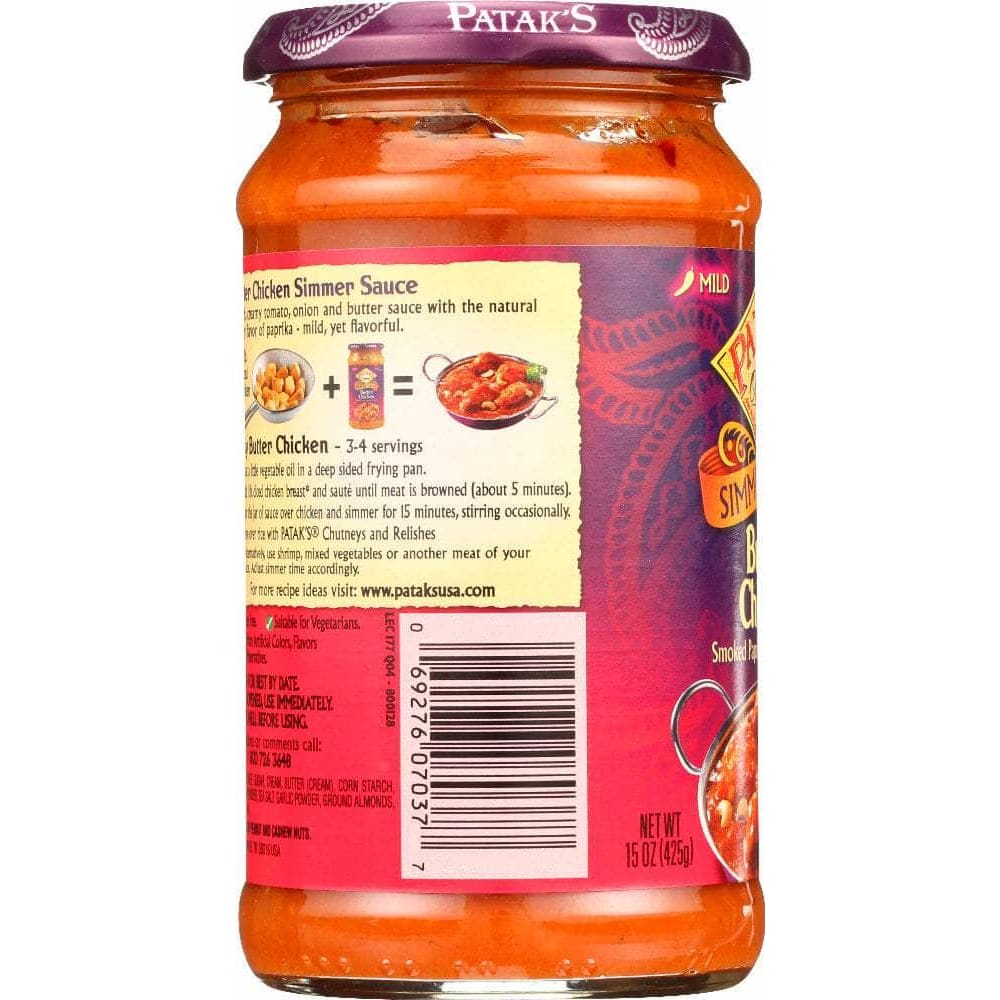 Pataks Patak's Butter Chicken Cooking Sauce Mild, 15 oz