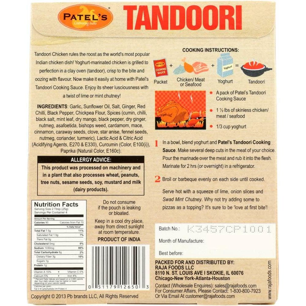 Patel Patel Sauce Tandoori With Roasted Spicy, 3.53 oz