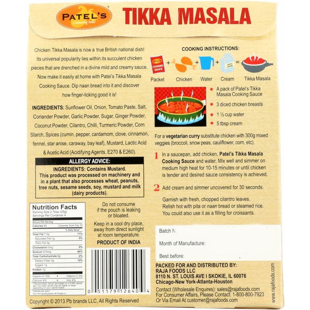 Patel Patel Sauce Tikka Masala With Roasted Spicy, 3.53 oz