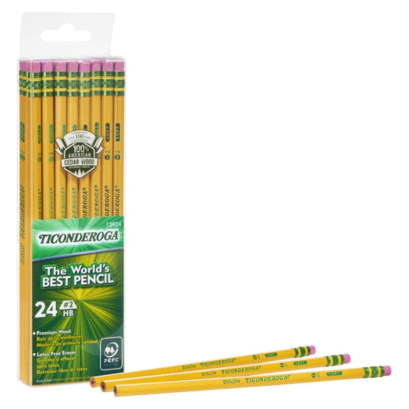 Pencils No 2 Soft Yellow Pack Of 24 Ticonderoga Unsharpened (Pack of 6) - Pencils & Accessories - Dixon Ticonderoga Company