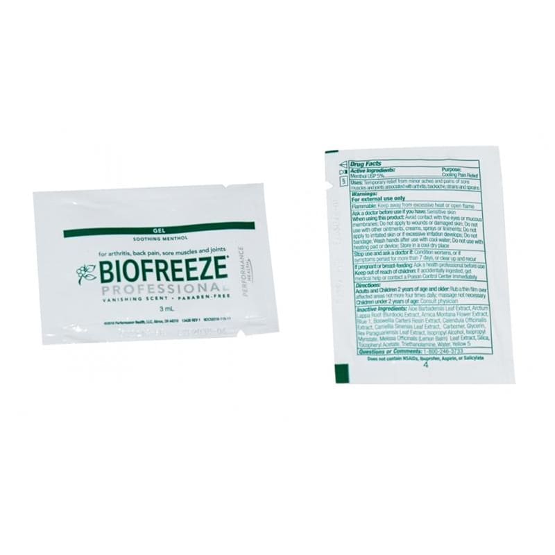 Performance Health Biofreeze 3Ml Foil Pack B100 Box of 100 - Over the Counter >> Pain Relief - Performance Health