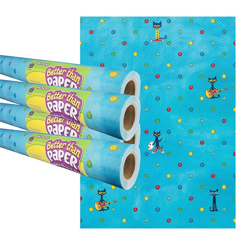 Pete Cat Bettr Papr Bulletn Rl 4/Pk - Bulletin Board & Kraft Rolls - Teacher Created Resources