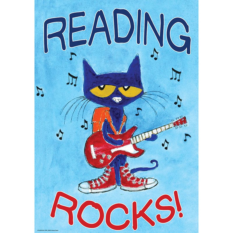 Pete The Cat Reading Rocks Poster Positive (Pack of 12) - Language Arts - Teacher Created Resources