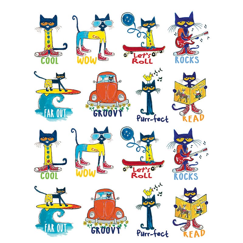 Pete The Cat Stickers (Pack of 12) - Stickers - Teacher Created Resources