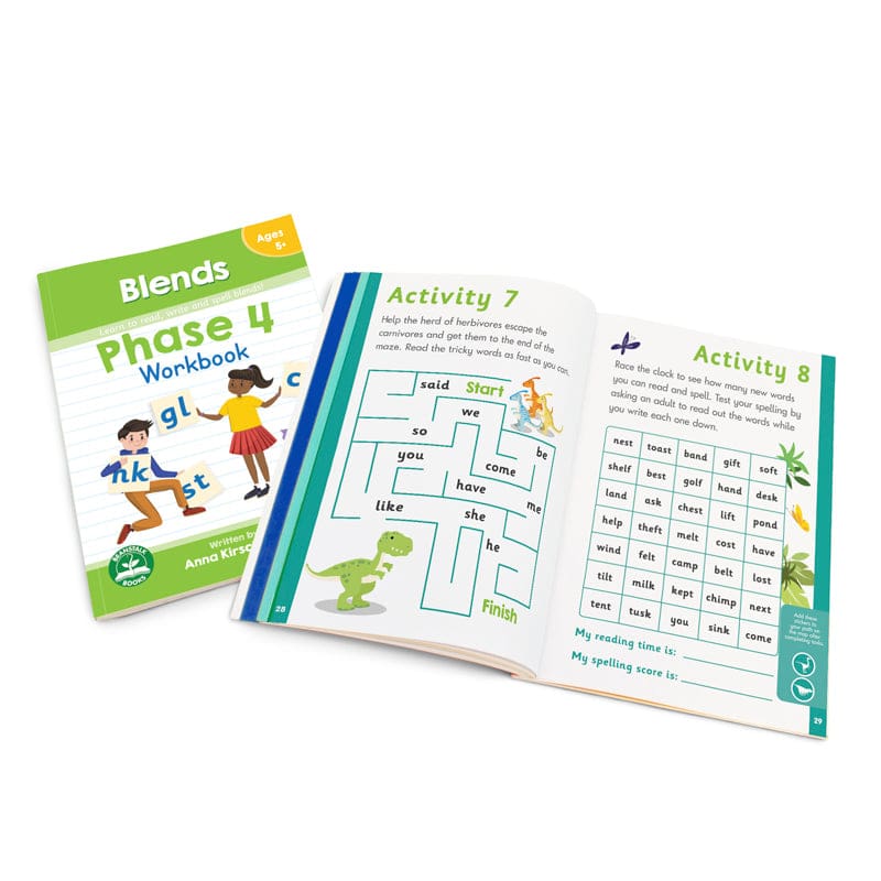 Phase 4 Blends Workbook (Pack of 8) - Phonics - Junior Learning