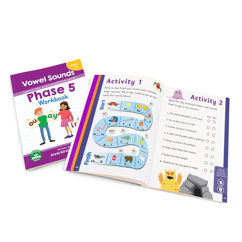 Phase 5 Vowel Sounds Workbook (Pack of 8) - Phonics - Junior Learning