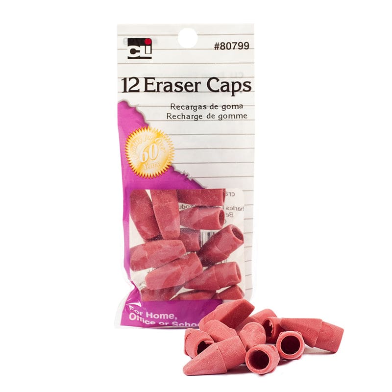 Pink Eraser Caps 12/Bg (Pack of 12) - Erasers - Charles Leonard