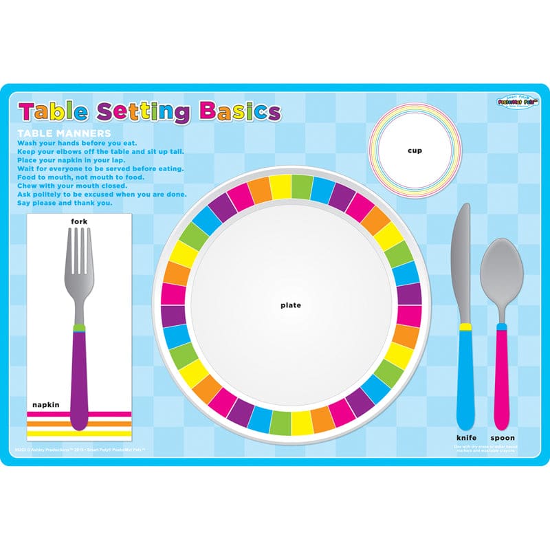 Place Setting Table Postermat Pals Smart Poly Single Sided (Pack of 12) - Miscellaneous - Ashley Productions