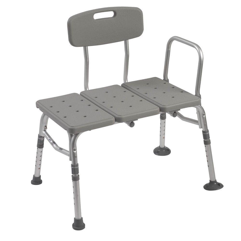 Plastic Tub Transfer Bench with Adjustable Backrest - HSA & FSA - Medicine Cabinet - Plastic Tub