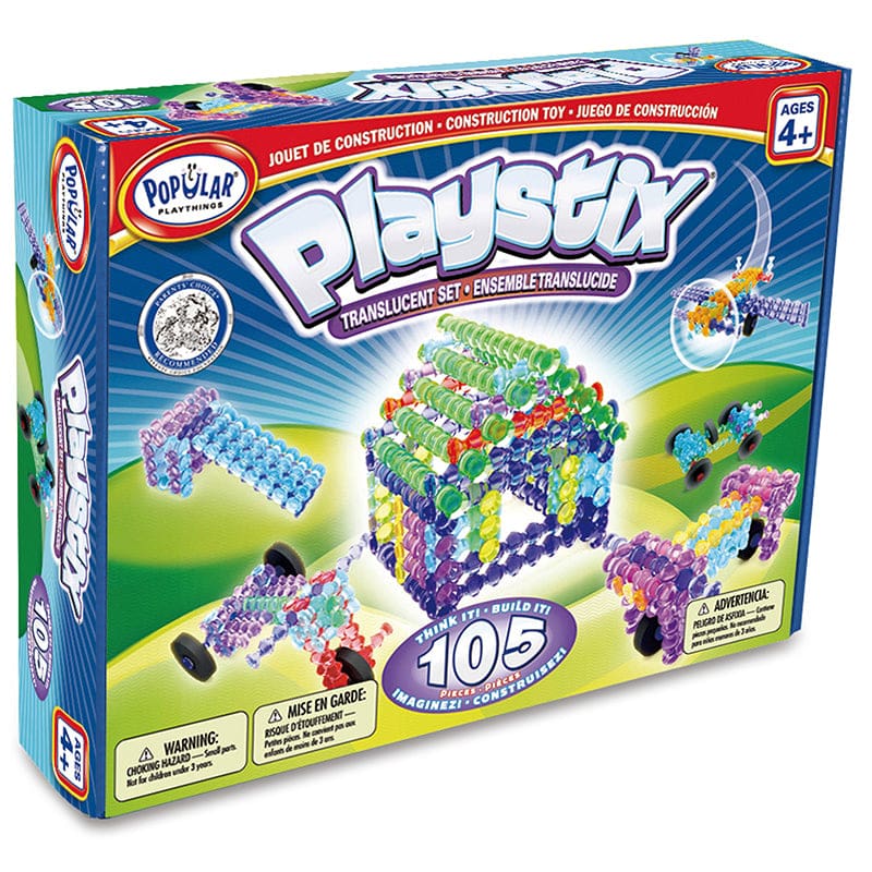 Playstix Translucent Set 105 Pcs - Blocks & Construction Play - Popular Playthings