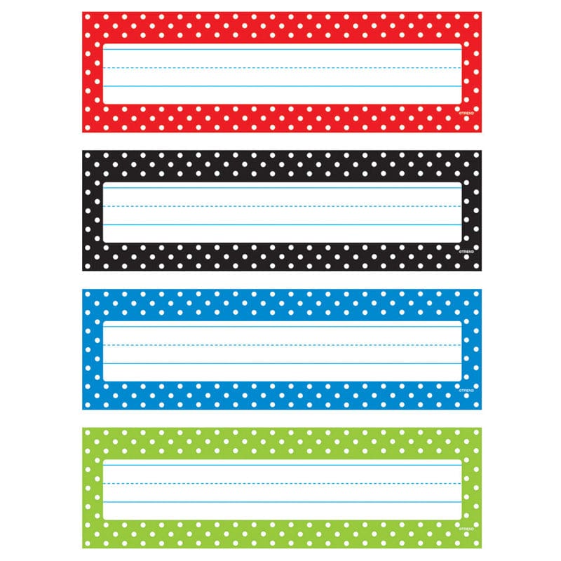 Polka Dots Desk Toppers Name Plates (Pack of 10) - Name Plates - Trend Enterprises Inc.