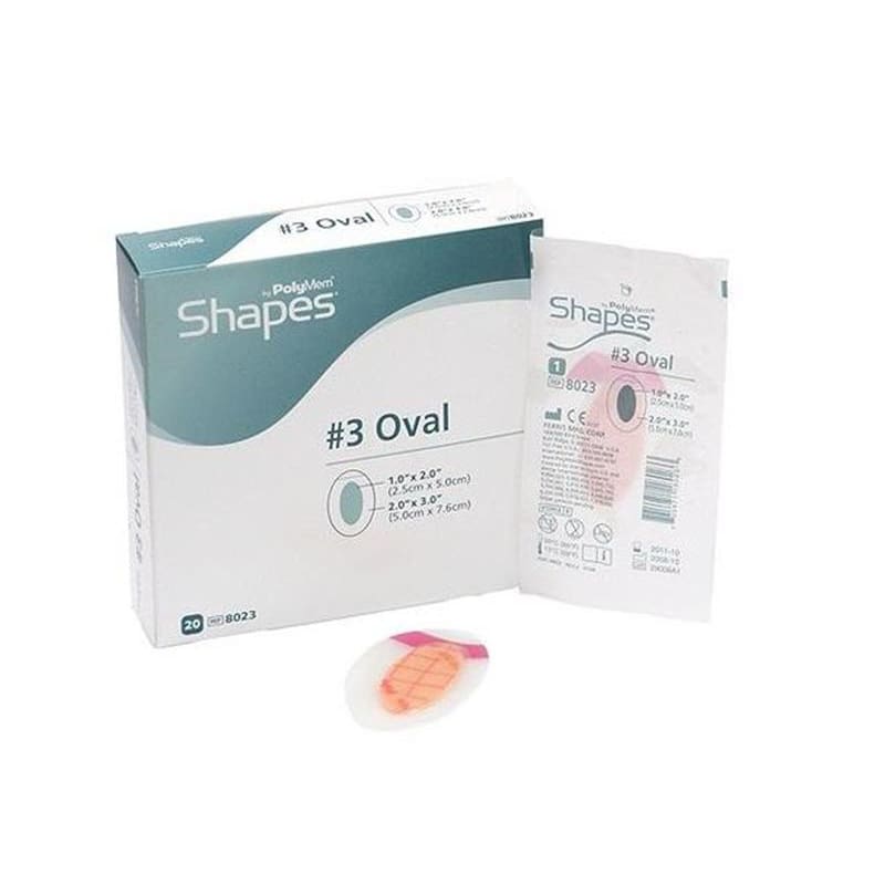 Polymem Polymem #3 Oval 2.0 X 3.0 Dressing Box of 20 - Wound Care >> Advanced Wound Care >> Silver Dressings - Polymem