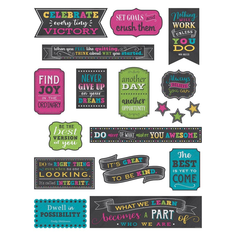 Positive Sayings Mini Bb St Chalkboard Brights (Pack of 6) - Motivational - Teacher Created Resources