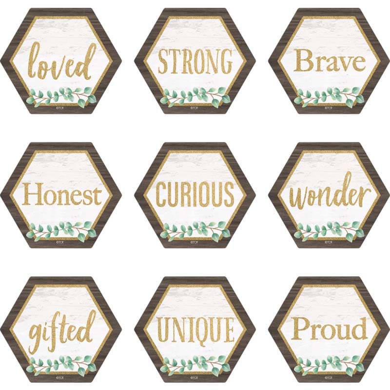 Positive Words Mini Accents Eucalyptus (Pack of 10) - Accents - Teacher Created Resources