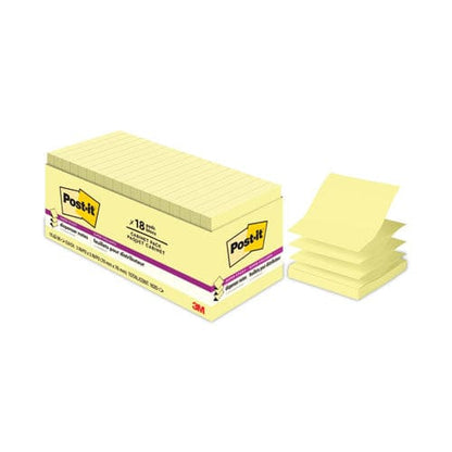 Post-it Dispenser Notes Super Sticky Pop-up 3 X 3 Note Refill Cabinet Pack 3 X 3 Canary Yellow 90 Sheets/pad 18 Pads/pack - School Supplies