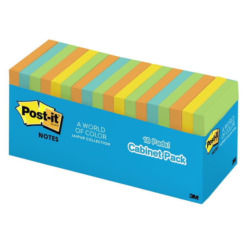 Post It Notes 3X3 18/Cabinet Pk Jaipur Collection 100 Sheets/Pad - Post It & Self-Stick Notes - 3M Company