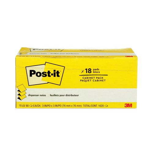 Post-it Pop-up Notes Original Canary Yellow Pop-up Refill Cabinet Pack 3 X 3 Canary Yellow 90 Sheets/pad 18 Pads/pack - School Supplies -