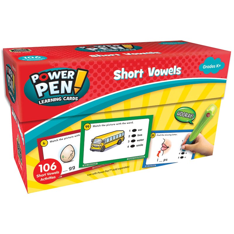 Power Pen Learning Cards Short Vowels (Pack of 3) - Grammar Skills - Teacher Created Resources