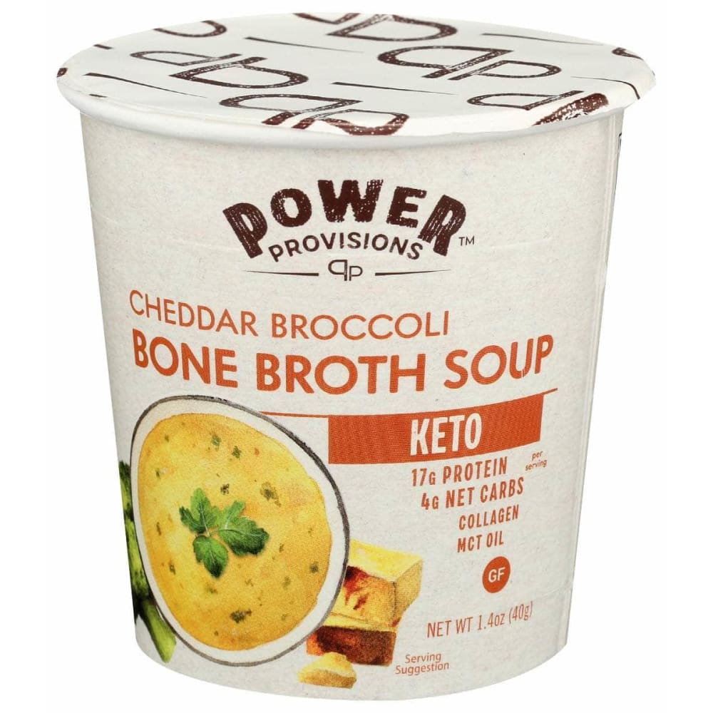 POWER PROVISIONS Grocery > Soups & Stocks POWER PROVISIONS: Cheddar Broccoli Bone Broth Soup, 1.4 oz