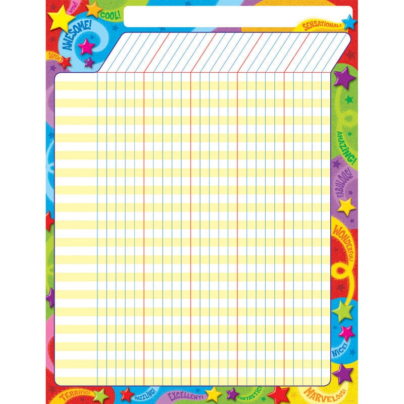 Praise Words N Stars Incentive Chart (Pack of 12) - Incentive Charts - Trend Enterprises Inc.