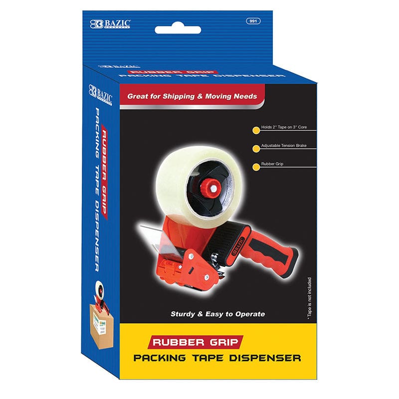 Premium Cmfrt Packng Tape Dispenser Rubber Grip (Pack of 6) - Tape & Tape Dispensers - Bazic Products