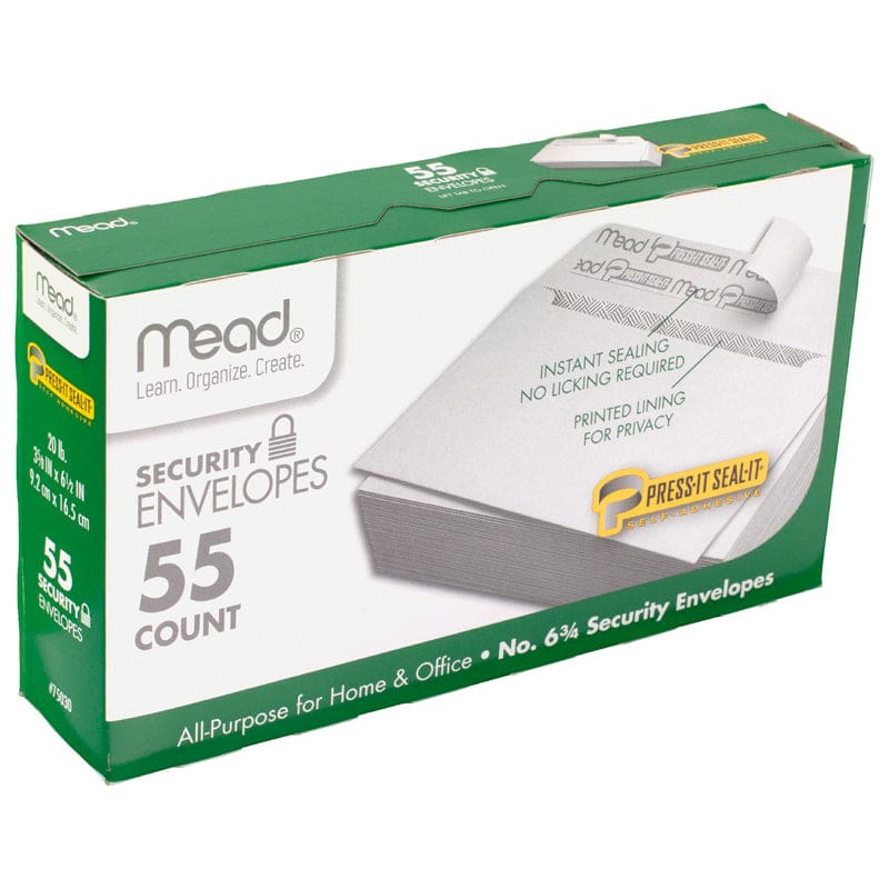 Press It Seal It No6.75 55Ct Security Envelopes (Pack of 12) - Envelopes - Mead - Acco Brands Usa LLC