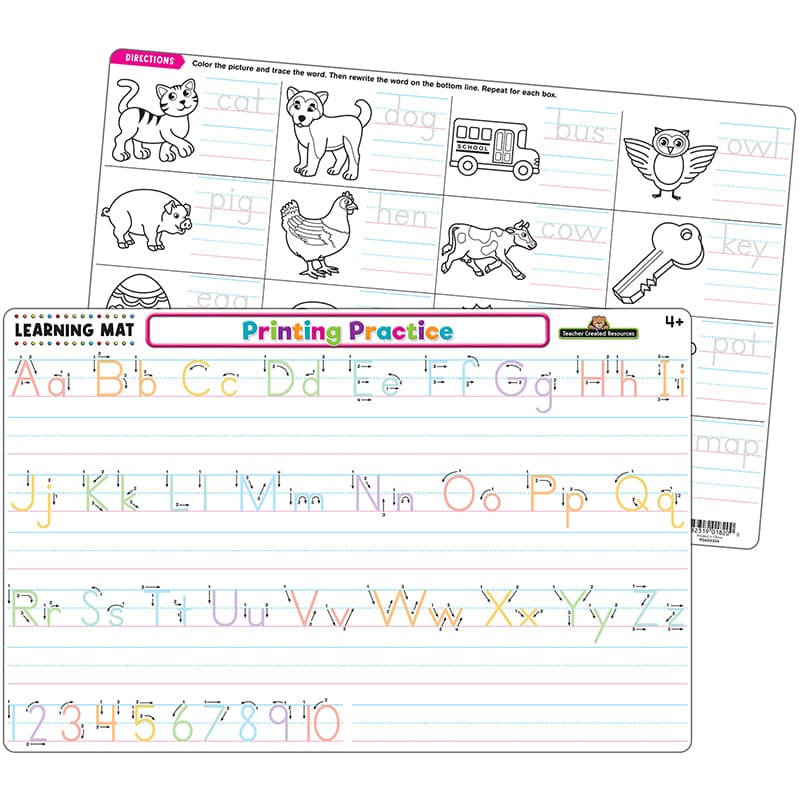 Printing Practice Learning Mat (Pack of 12) - Mats - Teacher Created Resources