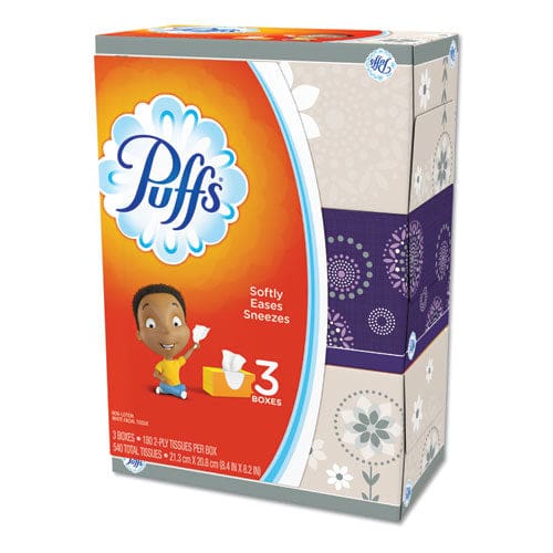 Puffs White Facial Tissue 2-ply White 180 Sheets/box 3 Boxes/pack 8 Packs/carton - Janitorial & Sanitation - Puffs®