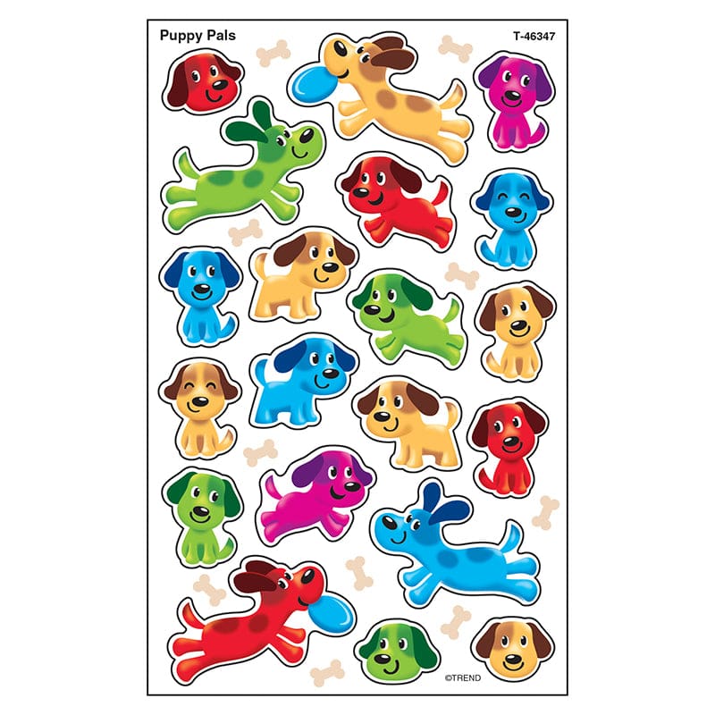 Puppy Pals Supershape Stickers Lg (Pack of 12) - Stickers - Trend Enterprises Inc.