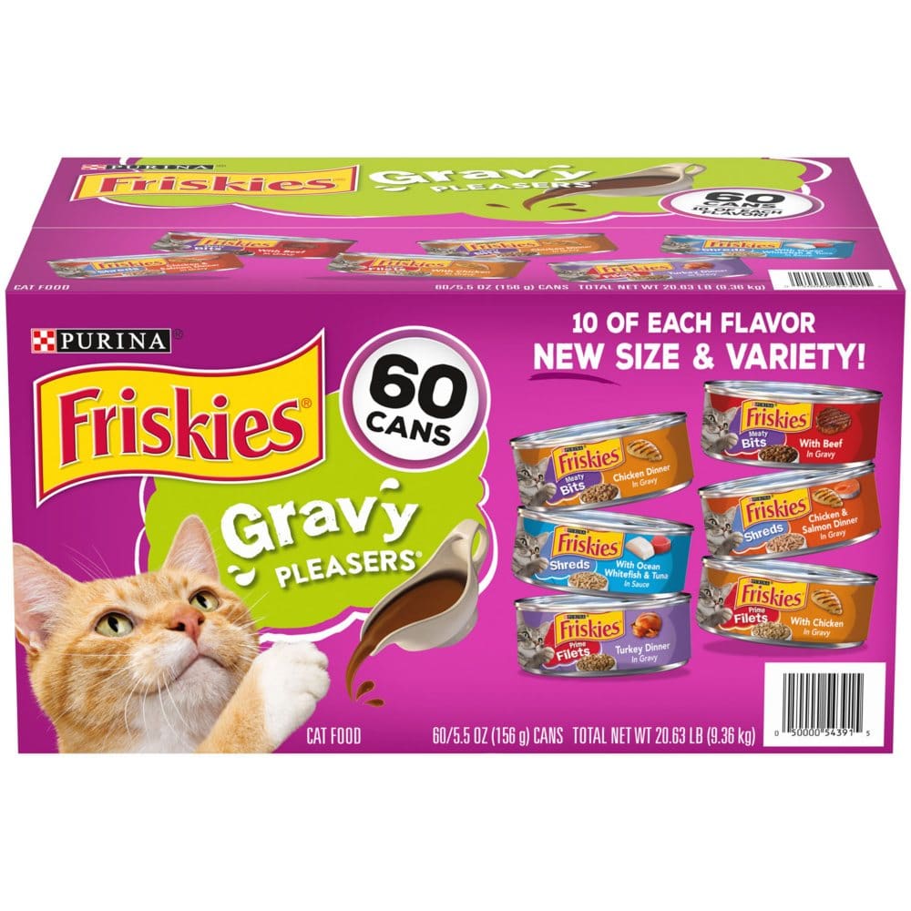 Purina Friskies Gravy Wet Cat Food Variety Pack (5.5 oz. 60 ct.) - Cat Food & Treats - Purina Friskies