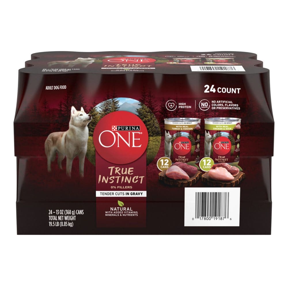 Purina ONE Natural Canned Wet Dog Food True Instinct Tender Cuts Variety Pack (13 oz./can 24 cans) - Dog Food & Treats - Purina