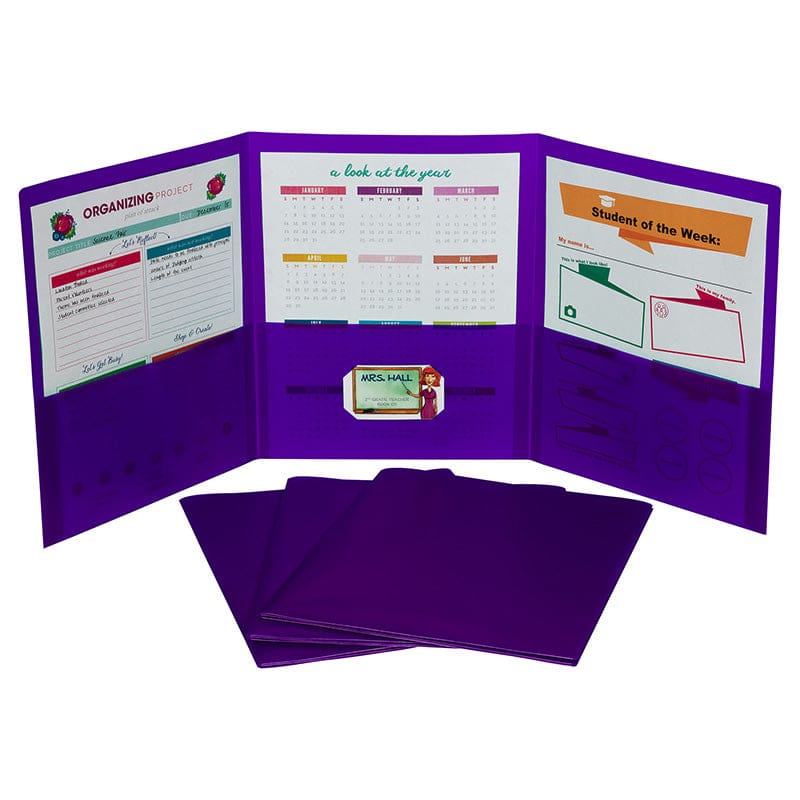 Purp Tri Fold Pocket Folder Poly (Pack of 12) - Folders - C-Line Products Inc