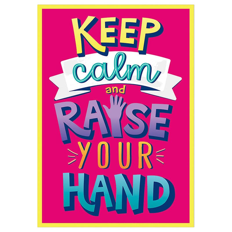 Raise Your Hand Poster (Pack of 12) - Classroom Theme - Eureka