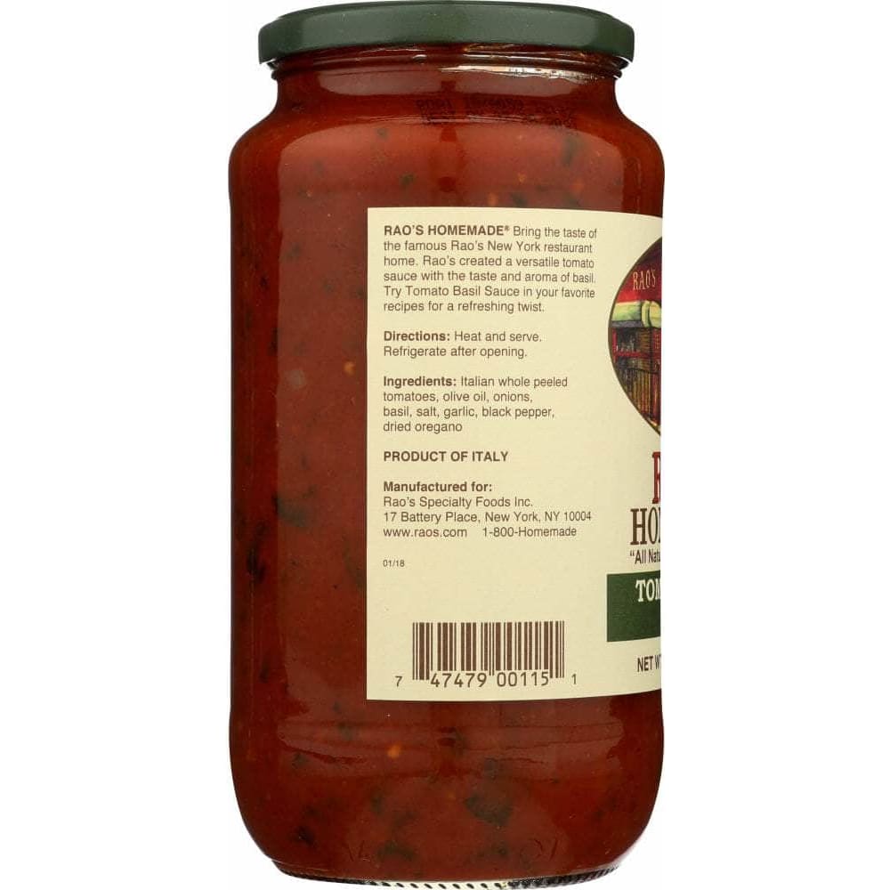 RAOS Grocery > Pantry > Pasta and Sauces RAOS: Tomato Basil Sauce, 32 oz