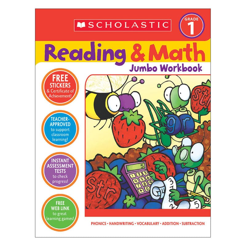 Reading & Math Jumbo Workbk Grade 1 (Pack of 3) - Activity Books - Scholastic Teaching Resources